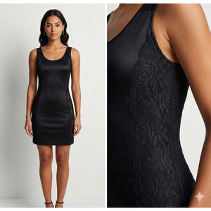 Anthropologie Dylan & Rose Black Damask Lace XS Mini Dress